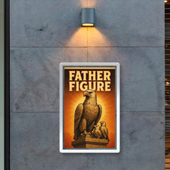 Quote 'father figure' Monument of noble eagle with baby eagles perched proudly nearby Funny father's day Poster poster 2