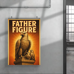 Quote 'father figure' Monument of noble eagle with baby eagles perched proudly nearby Funny father's day Poster poster 4