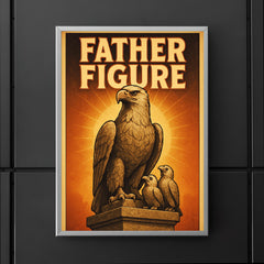 Quote 'father figure' Monument of noble eagle with baby eagles perched proudly nearby Funny father's day Poster poster 5