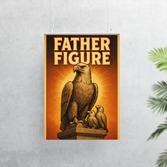 Quote 'father figure' Monument of noble eagle with baby eagles perched proudly nearby Funny father's day Poster poster 7