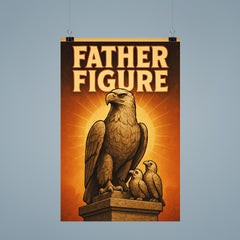 Quote 'father figure' Monument of noble eagle with baby eagles perched proudly nearby Funny father's day Poster poster 9
