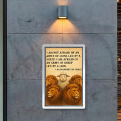 quote army of lions led by sheep afraid of army of sheep led by lion poster 2