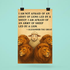 quote army of lions led by sheep afraid of army of sheep led by lion poster 6
