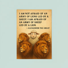 quote army of lions led by sheep afraid of army of sheep led by lion poster 8