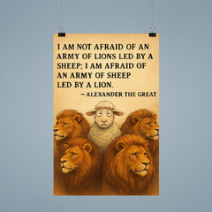 quote army of lions led by sheep afraid of army of sheep led by lion poster 9