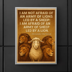 quote army of lions led by sheep afraid of sheep led by lion alexander poster 5