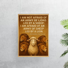 quote army of lions led by sheep afraid of sheep led by lion alexander poster 7