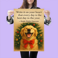 Quote write it on your heart best day Emerson golden retriever poster 3