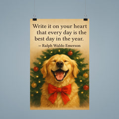 Quote write it on your heart best day Emerson golden retriever poster 9
