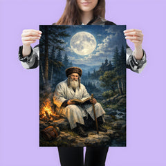 Rabbi Nachman by moonlit Ukrainian forest poster 3