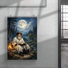 Rabbi Nachman by moonlit Ukrainian forest poster 4