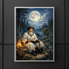 Rabbi Nachman by moonlit Ukrainian forest poster 5