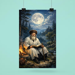 Rabbi Nachman by moonlit Ukrainian forest poster 6