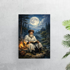 Rabbi Nachman by moonlit Ukrainian forest poster 7