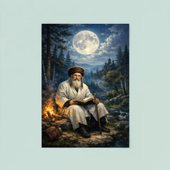 Rabbi Nachman by moonlit Ukrainian forest poster 8