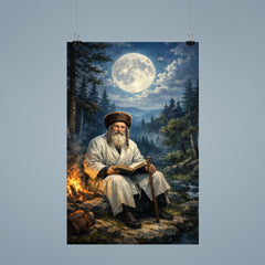 Rabbi Nachman by moonlit Ukrainian forest poster 9
