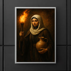 Rabia al Adawiyya carrying torch and water poster 5
