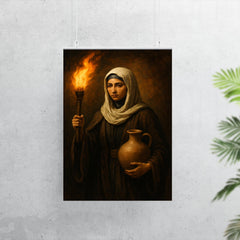 Rabia al Adawiyya carrying torch and water poster 7