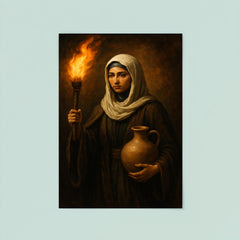 Rabia al Adawiyya carrying torch and water poster 8