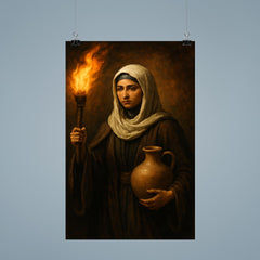 Rabia al Adawiyya carrying torch and water poster 9