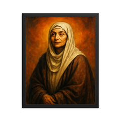 Rabia al Adawiyya framed print on a plain backdrop in size 16"x20".