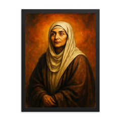 Rabia al Adawiyya framed print on a plain backdrop in size 18"x24".