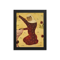Rabia al Adawiyya framed print on a plain backdrop in size 8"x10".