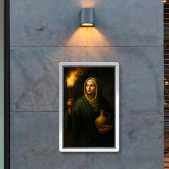 Rabia al Basri carrying torch and water poster 2