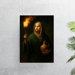 Rabia al Basri carrying torch and water poster 7