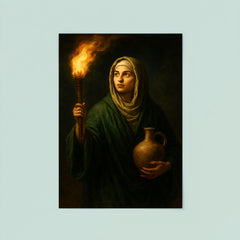 Rabia al Basri carrying torch and water poster 8