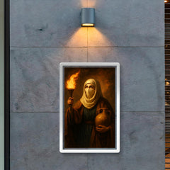 Rabia al Basri with torch and water jar poster 2