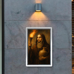 Rabia al Basri with torch and water jar poster 2
