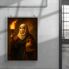 Rabia al Basri with torch and water jar poster 4