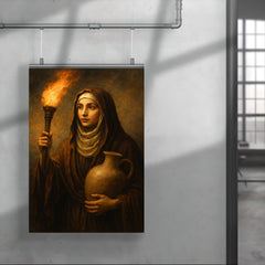 Rabia al Basri with torch and water jar poster 4