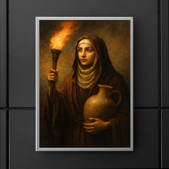 Rabia al Basri with torch and water jar poster 5