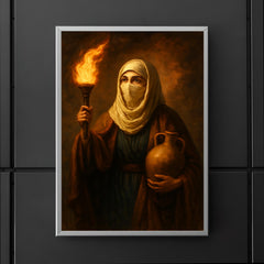 Rabia al Basri with torch and water jar poster 5
