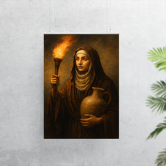 Rabia al Basri with torch and water jar poster 7