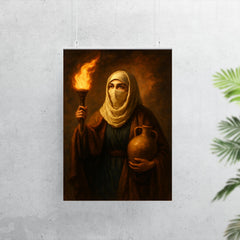 Rabia al Basri with torch and water jar poster 7