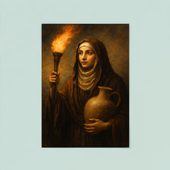 Rabia al Basri with torch and water jar poster 8