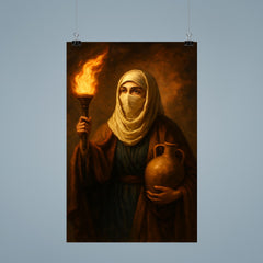 Rabia al Basri with torch and water jar poster 9