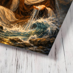 Rabia al Basri with torch and water metal print mockup