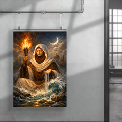 Rabia al Basri with torch and water poster 4