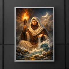 Rabia al Basri with torch and water poster 5