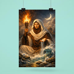 Rabia al Basri with torch and water poster 6