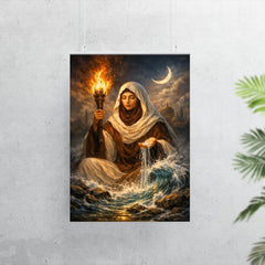Rabia al Basri with torch and water poster 7