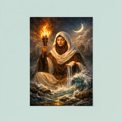 Rabia al Basri with torch and water poster 8