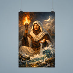 Rabia al Basri with torch and water poster 9