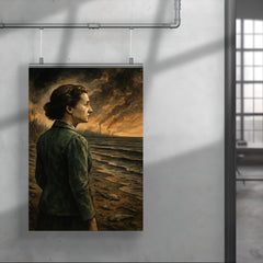 Rachel Carson facing a poisoned silent shoreline poster 4