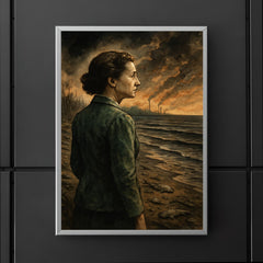 Rachel Carson facing a poisoned silent shoreline poster 5