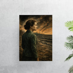 Rachel Carson facing a poisoned silent shoreline poster 7